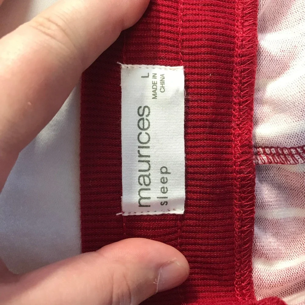 Maurices Sleep Womens Large Red I Am The Gift Pajama Set Striped Jogger 214036Y